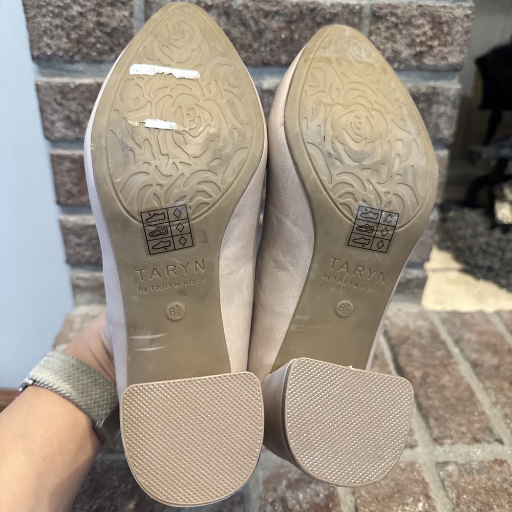 Taryn Rose Maine Pumps Womens 8.5 Beige Nude Block Heel Size 8.5 #223 - Picture 5 of 16